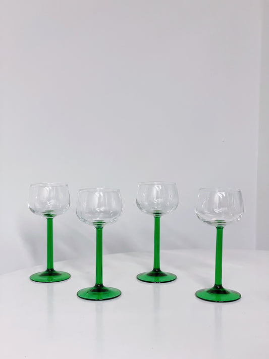 Green Stem Wine Glasses